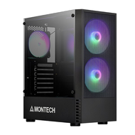 เคสคอมพิวเตอร์ Case Montech X2 MESH แถม ฟรีพัด 3ตัว (3 x FAN) Rainbow RGB ATX mATX itx Tempered Glas