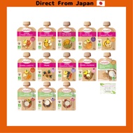 [Direct from Japan] [Fun Set of 13] Babybio Baby Smoothie (90g each) x 9, Baby Oatmeal (85g each) x 