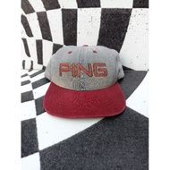 Vintage Ping Cap Hat Corduroy Red HTF USA Golf Unisex EUC Leather Logo spell out