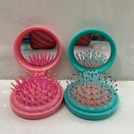 Face Up - 2-in-1 Mirror + Comb Round Folding Glass/ Travel Mirror/