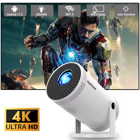 2026 Upgraded FY300PRO Mini Projector with WiFi& BT Portable Beamer 1080P*720P 4K Support Auto Keyst