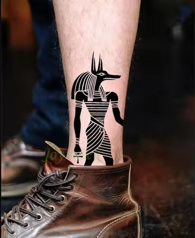 Waterproof Temporary Tattoo sticker protector of Ancient Egypt Greece Egyptian totem Anubis flash ta