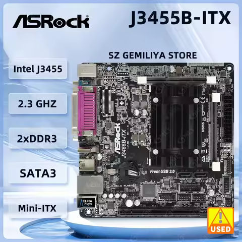 ASROCK J3455b-ITX Mini-ITX Motherboard Intel Quad-Core cpu J3455 DDR3 16GB Integrated Intel HD Graph