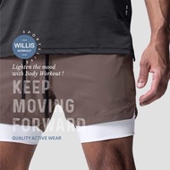 假兩件💦透氣快乾彈力運動短褲跑步瑜伽健身短褲男Man lightweight yoga gym sports workout running quick dry shorts pants✴️2 lay