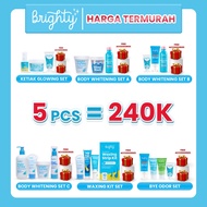 Brighty 5 Pcs Skincare Package Glowing Underarm+Underarm Scrub+AHA Hero+Good Body Odor/Good Body Odo