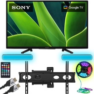 Sony KD32W830K 32-inch W830K HD LED HDR TV with Google TV Bundle with Monster TV Full Motion Wall Mo