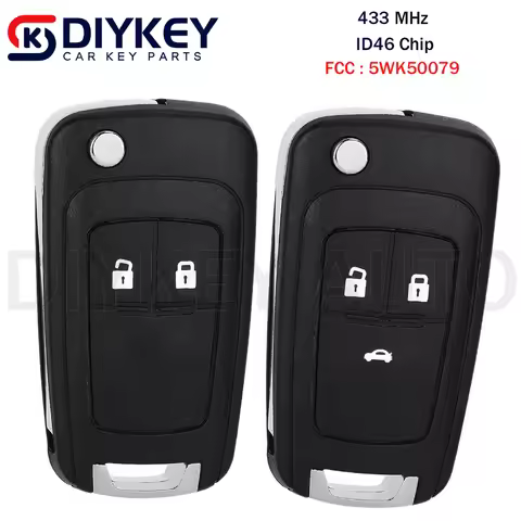 DIYKEY 433MHz ID46 Chip 5WK50079 B01T3BA Flip Remote Key Fob for Opel Vauxhall Astra J Insignia Casc