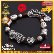 Buddha beads six-character mantra 999 silver-plated Pixiu bracelet bracelet lucky charm 2024 men and
