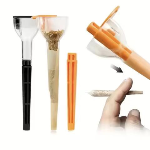 2pcs Multifunctional Manual Small Cigarette Maker Herb Cone Filling Funnel Pre-Rolled Tube Grass Fil