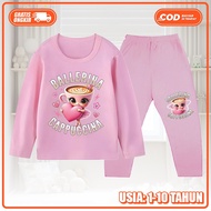 Baju Tidur Piyama Ballerina Cappucino Stelan Panjang Anak Perempuan Usia 1-10 thun KS-1858