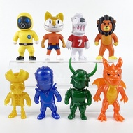 8Pcs/Set Mobile Game Stumble Fall Guys Lion Fire Dragon Cat Dog Ninja Pirate Q Version PVC Action Fi