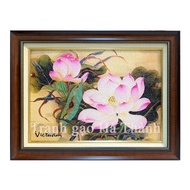 Hanoi lotus rice painting, Vietnamese souvenir