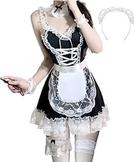 JasmyGirls Maid Outfit Cheeky Cosplay Lingerie Sissy Dress Halloween Costumes for Women Femboy Anime