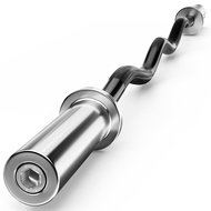 Olympic Barbell Curl Bar EZ Bar Strength Training Bar Threaded Chrome Barbell Bar for Weightlifting,