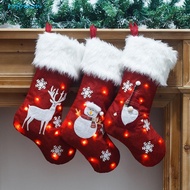ROFOMON Christmas Stockings, Large Size Red and White Luminous Christmas Socks, Practical Glowing Wi