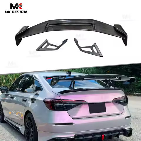A Style Carbon Fiber Rear Trunk Lip Wing for Honda Civic 11th FE FC 2022+ Rear Spoiler Trunk Wing Bo