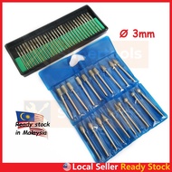 3mm Shank Diamond Burr Grinding Head Drill Bit For Rotary Tool Drill Die Grinder Abrasive Polishing 