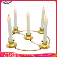 [TSS]☃Advent Wreath Candle Holder Christmas Candle Ring Stand for 45752 Taper Candles Gold Metal Adv