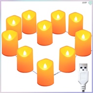 Proposal Light Decorations Glitter LED Candles USB Tea Lights Flameless Flickering junshaoyipin