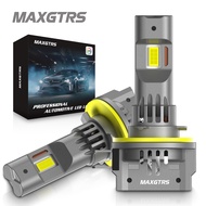 MAXGTRS 2x Super Bright H11B LED Headlight Bulb 6000K 3570 CSP 1:1 Mini Dedign Fan Wireless Plug And