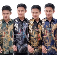 KEMEJA Semi Silk batik Shirt/full Brocade semi Silk batik Shirt/Men's Long Sleeve batik Shirt