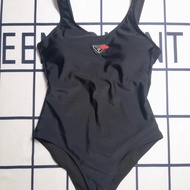3Z4H1 PRADA124 New Style One-Piece Swimsuit Beach Vacation Bikini Inverted Triangle Logo Black Sexy 
