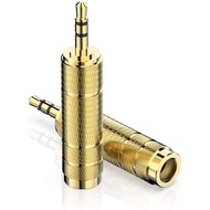 2pack 3.5mm (1/8 inch) Male to 6.35mm (1/4 inch) Female Stereo Audio Headphones Adapter,3.5 to 6.35 