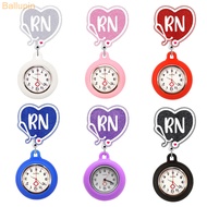 RN Heart Glitter Retractable Nurse Fob Watch,  Silicone Clip-on Pocket Watch, Registered Nurse Work 