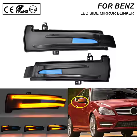 2PCS LED Dynamic Mirror Blinker Light Turn Signal Lamp For Mercedes-Benz A B C E S-Class W176 W246 W