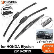 3PCS Car Wiper for HONDA Elysion 2016-2019 Front Rear Windshield Windscreen Wiper Blade Rubber Acces