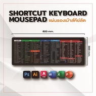 แผ่นรองเมาส์แบบหนา แผ่นรองเมาส์คีย์ลัด Key shortcut ขนาดใหญ่ 80X30cm กันน้ำ แผ่นรองเมาส์คีย์ลัดภาษาไ