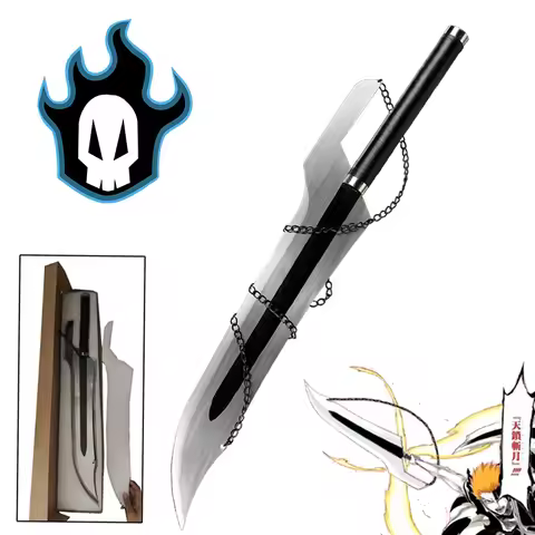 Ichigo Zangetsu Butcher Sword Cos Replica Anime Bleach Ichigo Swords, Fantastic Decoration Gift Holl