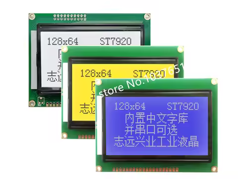 128x64 ST7920 Lcd Display Module 3.3V or 5v STN Green Blue 20pin SPI 12864B-V2.0