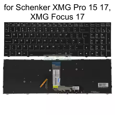 US UK Russian Backlit Keyboard for Schenker XMG Pro 15 PC50HS-D, XMG PRO 15-M19, Pro 17-E21 PB71RD-G