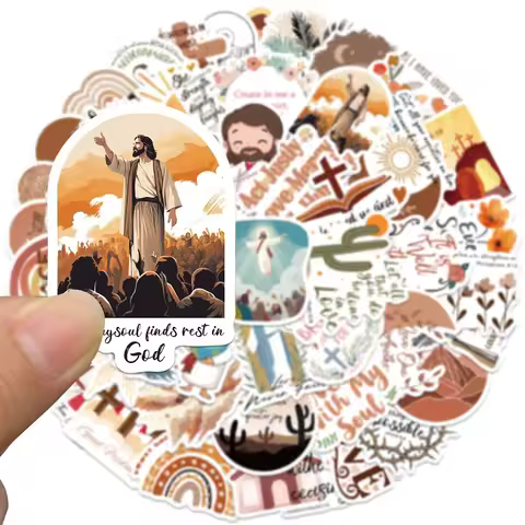 50Pcs Jesus Bible God Christian Stickers Bible Verse Decals For Phone Laptop Suitcase Notebook Skate