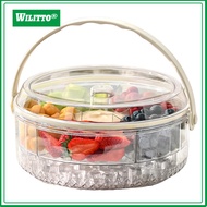 Ice Compartment Serving Tray Party Appetizer Tray Serving Tray with 5 Dividers and Lid – Double-wall
