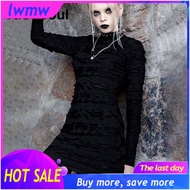 Đầm Halloween Gothic Đầm Dài Tay cạp cao 2023 mới Goth thẩm mỹ thập niên 90 egirl gợi cảm đi tiệc Câ