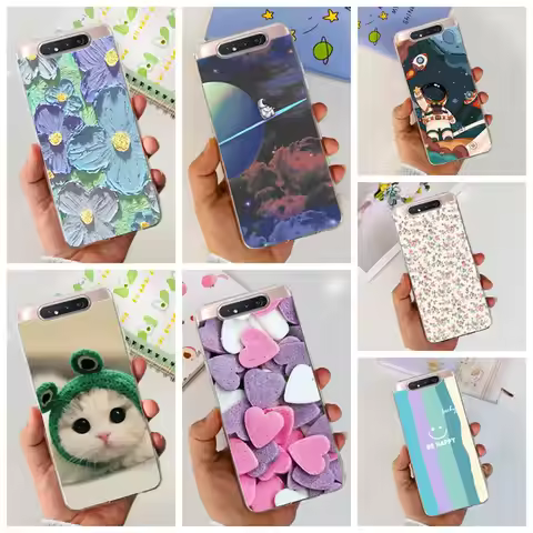 New For Samsung Galaxy A80 SM-A805F Case Fashion Astronaut Soft Silicone TPU Cover For Samsung A80 A