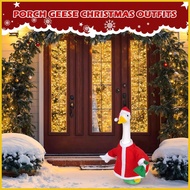 Christmas Porch Geese Outfit Lawn Geese Statue Clothing Decorative Christmas Outfit for Garden Figur