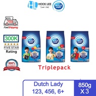 Dutch Lady 123 456 6+ 850g (TRIPLEPACK)