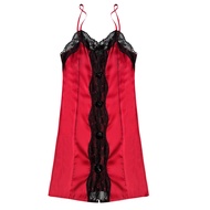 XIXILI Elaine Satin Nightwear Slip With Lace Hem
