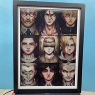 Nine Giants Gradient 3D Poster Attack on Titan Anime Decoration Three-Dimensional Painting Armored G