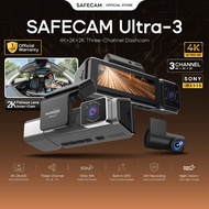 SAFECAM Ultra-3 3CH Dashcam | 4K + 2K + 2K Recording | Sony IMX335 Sensor | GPS | 5GHz WiFi | Parkin