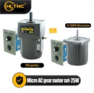 25W Micro AC Motor 110v 220v Single Phase Asynchronous Motor Gear Motor 10mm Motor Shaft+ Speed Cont