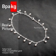Titanium bracelet silverWanita tassel ball Women's anklet round nori Anti-rust Genuine white iron wo