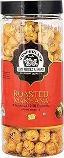Green Velly Foods - Roasted &amp; Flavoured Cheese-Chilli Makhana (Foxnut) 100g Jar | Healthy &amp; Crispy Puffed Snacks Lotus Seeds for Eating | Rich in Nutrients