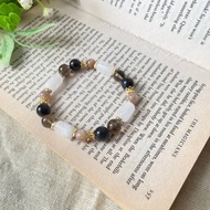 白幽靈筒珠/星輝骨幹/濃黑髮晶/淡茶晶