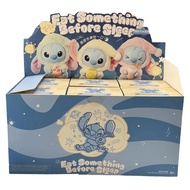 กล่องสุ่มแท้ Stitch แม้คุณจะง่วงนอนก็รับประทานหน่อย ซีรีส์ตุ๊กตาพลาสติกไวนิล ของเล่นเด็ก ตุ๊กตา กล่อ
