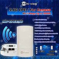 HI-VIEW อุปกรณ์กระจายสัญญาณอินเตอร์เน็ต 5.8G CPE / For Camera or Network Wi-fi Range Up to 1000M รุ่