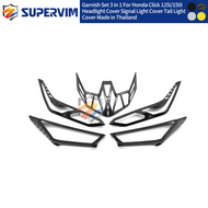 Supervim Motorcycle Honda Click Garnish Set Headlight Cover Signal Light Cover Tail Light Cover